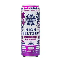 Logo for drinks - High Seltzer Midnight Berries Cbn Cbd Beverage