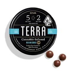 Logo for Chocolates - Terra 5:2 Milk And Cookies Cbn Bites Thc Cbn