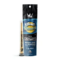 Logo for singles - X Jefferey Blue Dream Diamond Infused Preroll