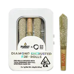 Logo for singles - Puristenso Diamond Encrusted Indica 3pk Prerolls
